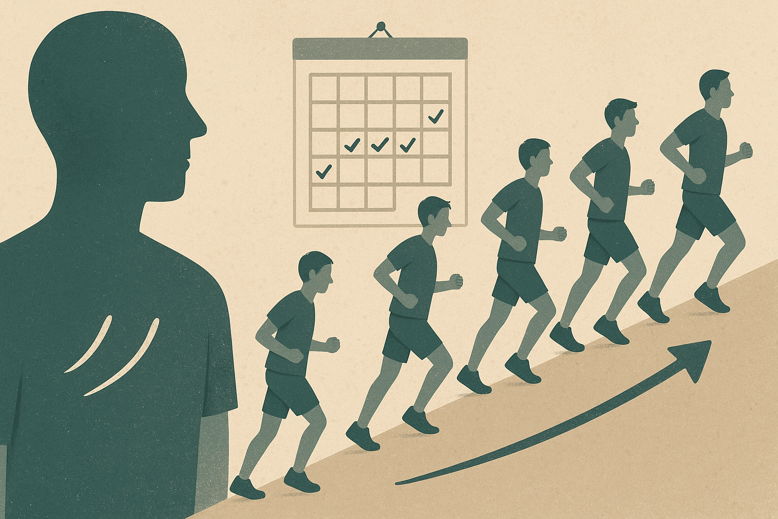 Editorial image of identity-based habit building, showing consistent actions shaping long-term routine.